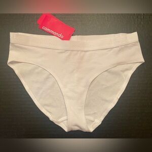 Commando Pima Micro Rib‎ Logo Bikini Panties Underwear White Size Small
